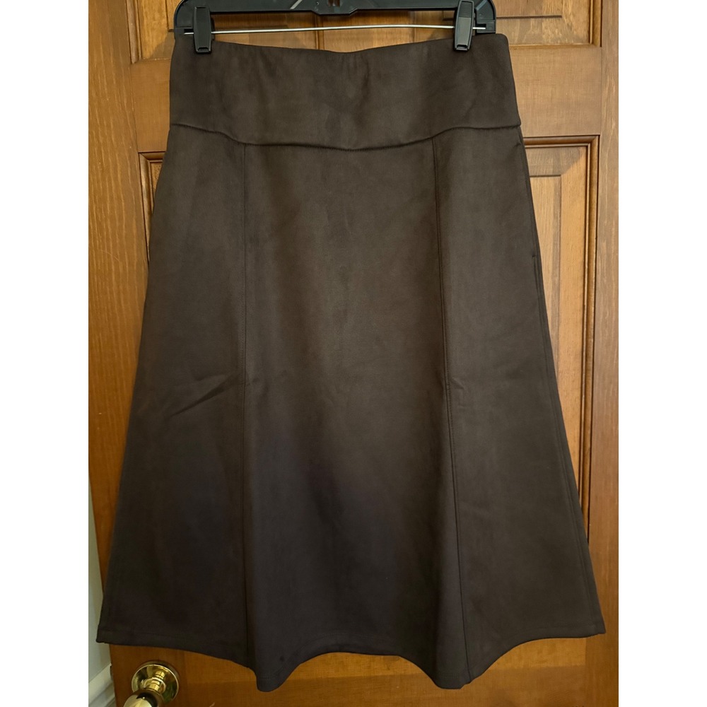 Belle by Kim Gravel PerSuede Me Midi Skirt Size‎ Small Walnut A-Line Pockets